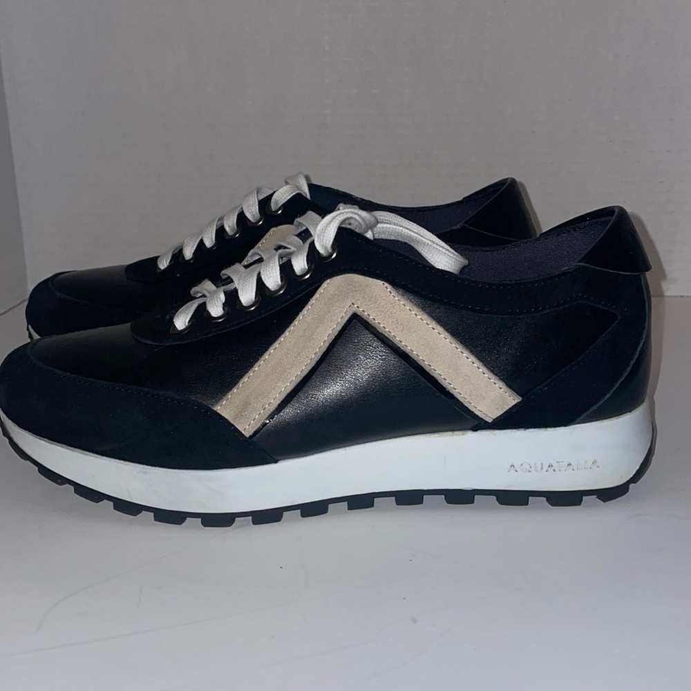 Aquatalia Black and Cream Women's Sneakers